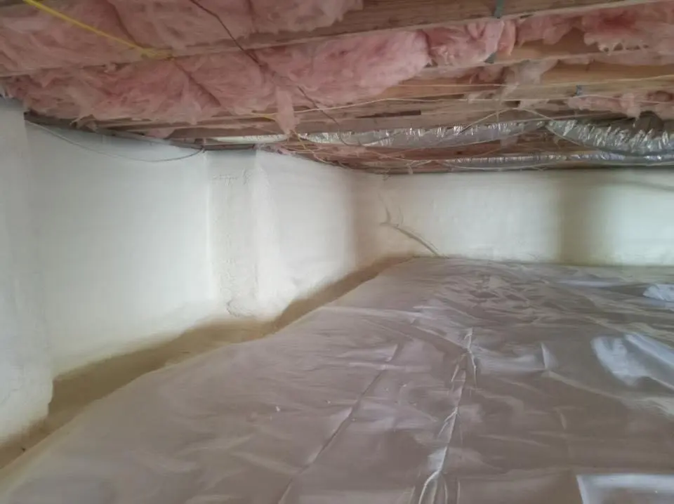 Crawl space encapsulation with closed-cell spray foam for Metal Roof Coating in Merriam