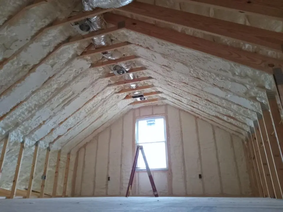 Spray foam roofing application for Crawl Space Insulation project in Merriam